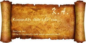 Kossuth Adriána névjegykártya